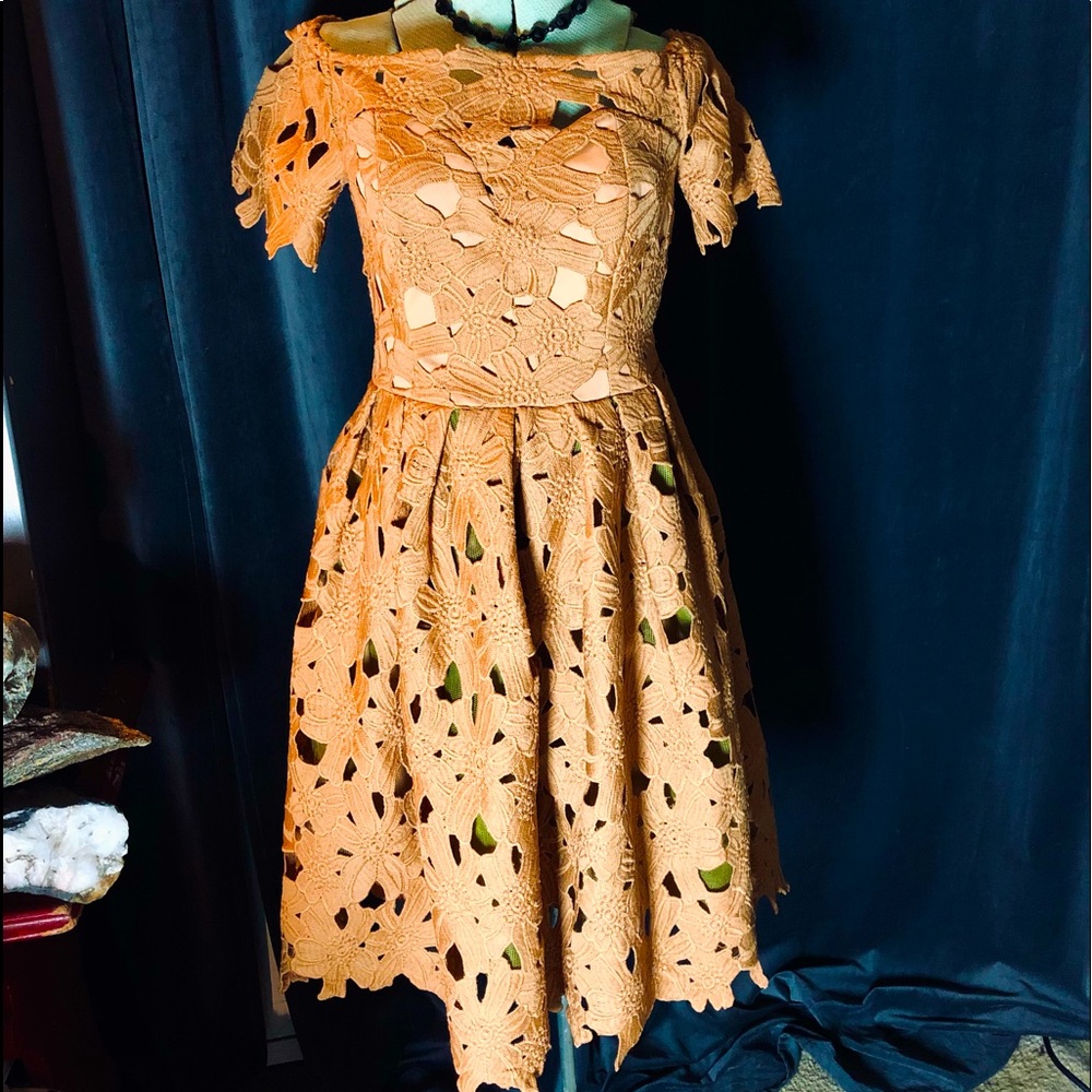 NWT 🖤 Boohoo Boutique Becky Lace Skater Dress Sm